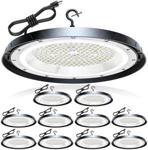 Aphyni 400W UFO High Bay Lights, 80000LM LED Garage Light, 6000K Shop Lights, IP65 Commercial Bay Lighting for Warehouse, Gym, Factory, Garage, Workshop, Barn, 5FT Power Code, Plug & Play 10 Pack