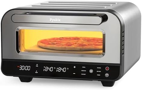 Pyukix Pizza Oven Indoor, Heats up to 840℉,12” Pizzas in 2 Minutes, Countertop Electric Pizza Maker with 6 Touchscreen Presets, Pizza Cooker with Stone&Peel&Cutter Included