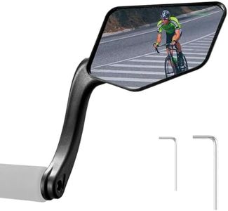 ROCKBROS Bike Mirror Handlebar Mount Bar End Mirror, 360° Adjustable Bicycle Mirrors for Handlebars, HD Automotive Grade Glass, Scratch-Resistant for E-Bike, MTB, Scooter and Electric Bicycles Right