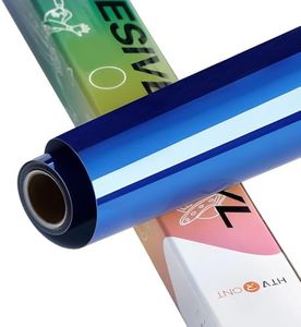 HTVRONT Blue Chrome Permanent Vinyl - 12" x 6FT Mirror Metallic Blue Vinyl Roll - Easy to Weed & Transfer Home Decor, Party Decoration, Mug, Window