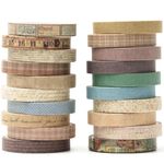 YUBX Vintage Washi Tape Set 20 Rolls Skinny Retro Decorative Antique Patterns Masking Tapes for Arts, DIY Crafts, Journals, Planners, Scrapbook, Wrapping (Vintage)