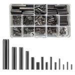 602 Pcs Roll Pins Assortment Set,Steel Slotted Spring Roll Pins Assorted,Small Hollow Metal Split Spring Pins Mixed Sizes Kit(M1.5/M2/M2.5/M3/M4/M5/M6/M8)