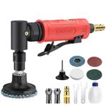 XUNTOP 20000Rpm 90 Degree Air Angle Grinder with After-Exhaust, Pneumatic Angle Grinder with Empty Oil Bottle and 1/4" 1/8" Collets Widely Used in Polishing, Edge Smoothing, Deburring