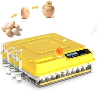 72 Egg Incubator for Hatching Eggs, Fully Automatic Egg Incubator with Auto Temp/Water/Turning, for Chicken Duck Goose Quail Pigeon Turtle Eggs, Humidity Control by Bottles, 360° View Clear Window