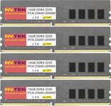 NVTEK 64GB (4X16GB) DDR4 3200MHZ PC4-25600 UDIMM 2Rx8 1.2V 288-PIN Non-ECC Unbuffered Desktop PC Computer Memory KIT