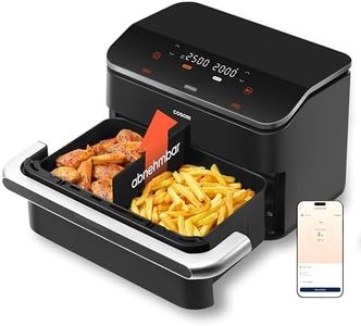 COSORI Heißluftfritteuse 2 Kammern, Dual Blaze TwinFry 10L Airfryer, mit 4 Heizrohren und flexiblen Kammern, gleichmäßige Hitzeverteilung, Temperatur bis 240 Grad C, Schwarz