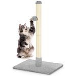 Cat Post Scratcher for Large Cats 32 Inch Tall Cat Scratching Post for Indoor Kittens Cute Vertical Cat Scratch Pole with Sisal Rope Pole and Hanging Ball, Light Grey