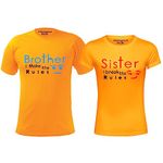 Hangout Hub HH77 Kids Combo T Shirts for Boy Brother and Girl Sister | Regular Fit Printed Sister Make Break Rule (Yellow;Boys-10-12Yrs;Girls-6-8Yrs) Family Kids Sibling T-Shirts (Set of 2,Cotton)