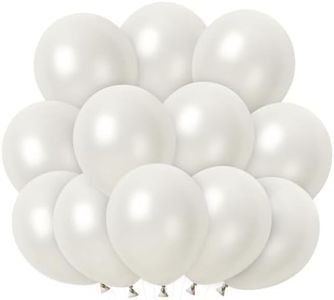100 Blanc Ballon Nacré, Ballon Baudruche Blanc Helium Latex 30cm pour Mariage,Naissance, Bapteme Fille, Baby Shower Garcon, Anniversaire Fete