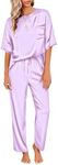 Ekouaer Womens Silk Satin Pajamas S