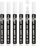STATIONERY ISLAND White Chalk Pens, 6 Pack Chalk Markers for blackboard, Erasable Liquid Chalk Pens, 3mm Bullet Nib, Marker Pens Wipeable for Chalkboard, Window, Glass and mirror