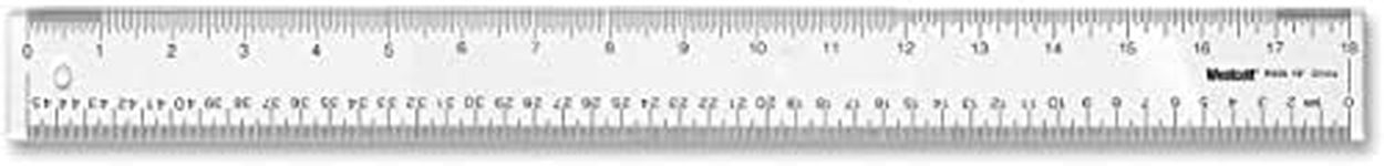 Westcott 10564 Acrylic Clear Ruler,