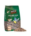 Extra Select Wild Bird Seed Mix with Black Sunflower Seeds, Wheat, Dari, Millet Seeds - Nutrient Rich Wild Bird Food for Small Birds - 20kg