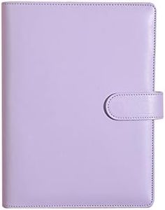 A6 Notebook Binder, FOME PU Leather Binder Budget 6 Ring Personal Organizer Cover Refillable Notebook Binder with Magnetic Buckle Closure,Purple (SH04898ZWH021)