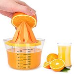 Lemon Squeezer Citrus Juicer with Strainer and Silicone Ice Mold, Orange Squeezer and Other Fruit Juicer, 5 in 1 Manual Juicer with Juicer Cup