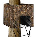 Niuyhe 142"x35.5" Hunting Blinds, Deer Hunting Tree Stand Blind Cover, Universal Camo Tripod Deer Stand Accessories for Turkey, Elk, and Moose Hunting, Large Size with Silent Zips and 2 Pocket