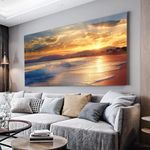 Landscape Beach Sunset Large Canvas Wall Art Canvas Print Picture Artwork for Home Decor - Living Room, Bedroom, Kitchen Wall Art Decoration 60x120cm