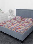 The Conversion Premium Hypoallergenic Glace Cotton Soft Finish Digitally Printed Kids Design/Cartoon Print/Baby Sheet/Purple-Cloud Color, 1 Bedsheet with 2 Pillow Cover