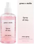 Award Winning Rose Water Facial Spray (240ml) - Vegan - Rose Water Spray for Face - Rose Spray Facial Mist - Rosewater Spray Toner Rose Hydrosol - Spray All Day by Grace and Stella