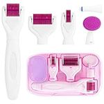 LOPHE 6 in 1 Derma Roller Kit, Professional Microneedling Titanium Roller with Disassemble Working Heads