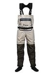 Men's Waterproof Stockingfoot Fishing Chest Waders 3-Ply Breathable Hunting Flying Fishing Waders for Men and Women (Large)