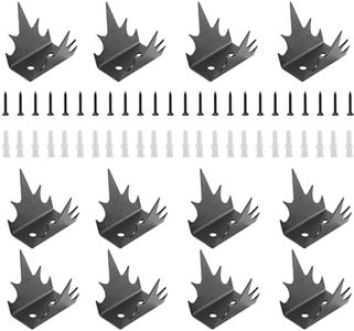 Intruder Deterrent Fence Wall Spikes, Heavy Duty Steel Security Fence Spikes, Fence Metal Spike Fence Bird Animal Deterrent Spikes, Bird Repellent, Home Security Improvement (24)