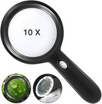 HYOIIO 10x Magnifying Glass with Li