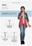 Simplicity 8172 Easy to Sew Misses' Kimono Sewing Pattern Kit, Code 8172, Sizes XXS-XXL