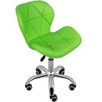 Charles Jacobs Home Office Swivel Computer Desk Chair with a Height Adjustable Chrome base and Wheels - Green PU