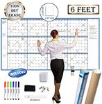 Large Dry Erase Wall Calendar - 38" x 72" - Undated Blank 2024 Reusable Yearly Calendar - Giant Whiteboard Annual Poster - Laminated Office Jumbo 12 Month Calendar