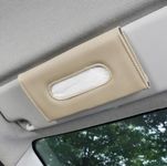 Automaze Pu Leather Car Sun Visor, Seat Side Pocket Back Seat Tissue Napkin Box Holder, Interior Car Accessories (Light Beige Plain, Sun Visor Type)