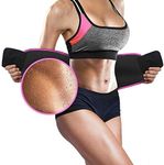 Perfotek Waist Trainer for Women Lower Belly - Waist Trimmer Belt Sauna Tummy Toner Low Back and Lumbar Support with Sauna Suit Effect (Medium Pink)