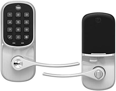 Yale Assure Lever - Z-Wave Smart Door Lever for Keyless Access (for Doors with no deadbolt) - Works with Ring Alarm, Samsung SmartThings and More -Satin Nickel - YRL216-ZW2-619