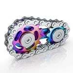 Aolcev Fidget Spinner Linkage Bike Chain Fidget Toy Stainless Steel Metal Sprocket Chain Gear Hand Spinner for ADHD Anxiety Autism Stress Relief Desk Toys Bicycle Chain Fidget Toys for Kids Women Men