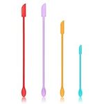 Silicone Spatula Set Mini Jar Scraper Small Silicone Spatula Makeup Spatula Mini Spatula (4, Multi-color)