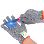 UrsoKuz Cut Resistant Gloves for Kids - Food Grade Safety Cut Gloves for Meal Prep Crafts and Outdoors - EN388 Level 5 Protection from Knives Vegetable Peelers - Fits Both Hands, Grey