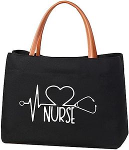 kifasyo Nurse Tote Bag Nurse Gifts RN Nursing Bag for Work, Shopping, Beach, Travel, Nurse 01, L 码（大码）