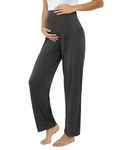 Joyaria Womens Comfy Maternity/Pregnancy/Pregnant Fall Pajama/Pj Pants/Bottoms Plus Size Dark Gray,XXL