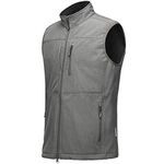 Outdoor Ventures Men's Running Vest Outerwear, Lightweight Windproof Fleece-Lined Softshell Sleeveless Jacket for Golf