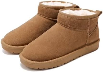 Project Cloud 100% Genuine Leather Ankle Boots for Women - Water Resistant with Memory Foam Insole Winter Boots for Women - Trending Shoes & Comfortable Women's Ankle Boots (Hippy_W, WHEASUEDE,8.5)
