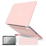 IBENZER Compatible with MacBook Pro 13 Inch Case 2015 2014 2013 end 2012 A1502 A1425, Hard Shell Case with Keyboard Cover & Screen Protector for Old Apple Mac Pro Retina 13, Sakura Pink, CA-R13SKPK+2