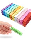 Clothes Pins Mini Clothespins Colored - Pink Wooden Small Clothespins for Photos Pictures Crafts Colorful Wood Clothing Line Clip Chip Clips Decorative Color Pin for Clothes Photo Decoration - 40 PACK