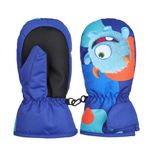 FAYHIJUN Waterproof Kids Mittens Toddler Winter Cold Weather Thermal Fleece Lined Warm Gloves Snow Ski Glove for Age 1-9 Boys Girls Baby Skiiing Snowboarding Cycling Running Walking Outdoor M