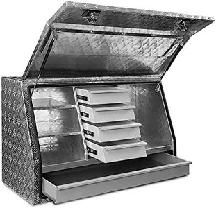 Giantz 122 X 51 X 71cm Aluminum Tool Box, Tools Storage Boxes Toolbox Under Tray Ute Generator Trailer Multi-Tool Organiser, Fully Welded Seams Lockable Front-Opening Lid Silver