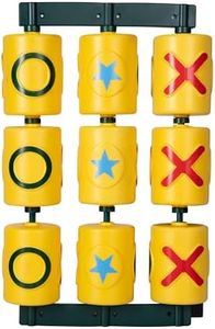 Barcaloo Tic Tac Toe Spinner Activity Panel for Swing Sets - Kids Outdoor Playground Accessories for Backyard - Treehouse and Playset Equipment Attachments - Outdoor Tic Tac Toe Set - 12x19 - Yellow