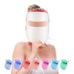 Red Light Therapy Mask for Face, Lightweight 7-1 Colors LED Facial Skin Care Mask, Led Face Mask Light Therapy, Anti-Aging Wrinkle Spa Facial Treatment Home Skincare Mask,Wireless