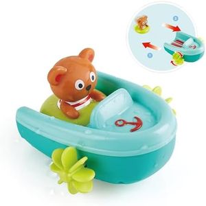 Hape Tubing Pull-Back Boat | Moving Bath Speedboat Toy for Toddlers, 18 Months and Up