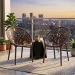 Nilkamal Plastic Chair for Living room |Set of 2 | 3 Year Warranty | For Home, Living Room, Outdoor | Weather Brown Colour | CRYSTALPP