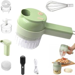 5 in 1 Electric Vegetable Chopper, Mini Handheld Vegetable Chopper Set, Smart Kitchen Appliances, Electric Vegetable Cutter with Egg Beater and Clean Brush