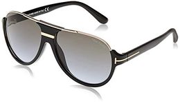 Tom Ford Men's Gradient Dimitry FT0334-01P-59 Black Semi-Rimless Sunglasses
